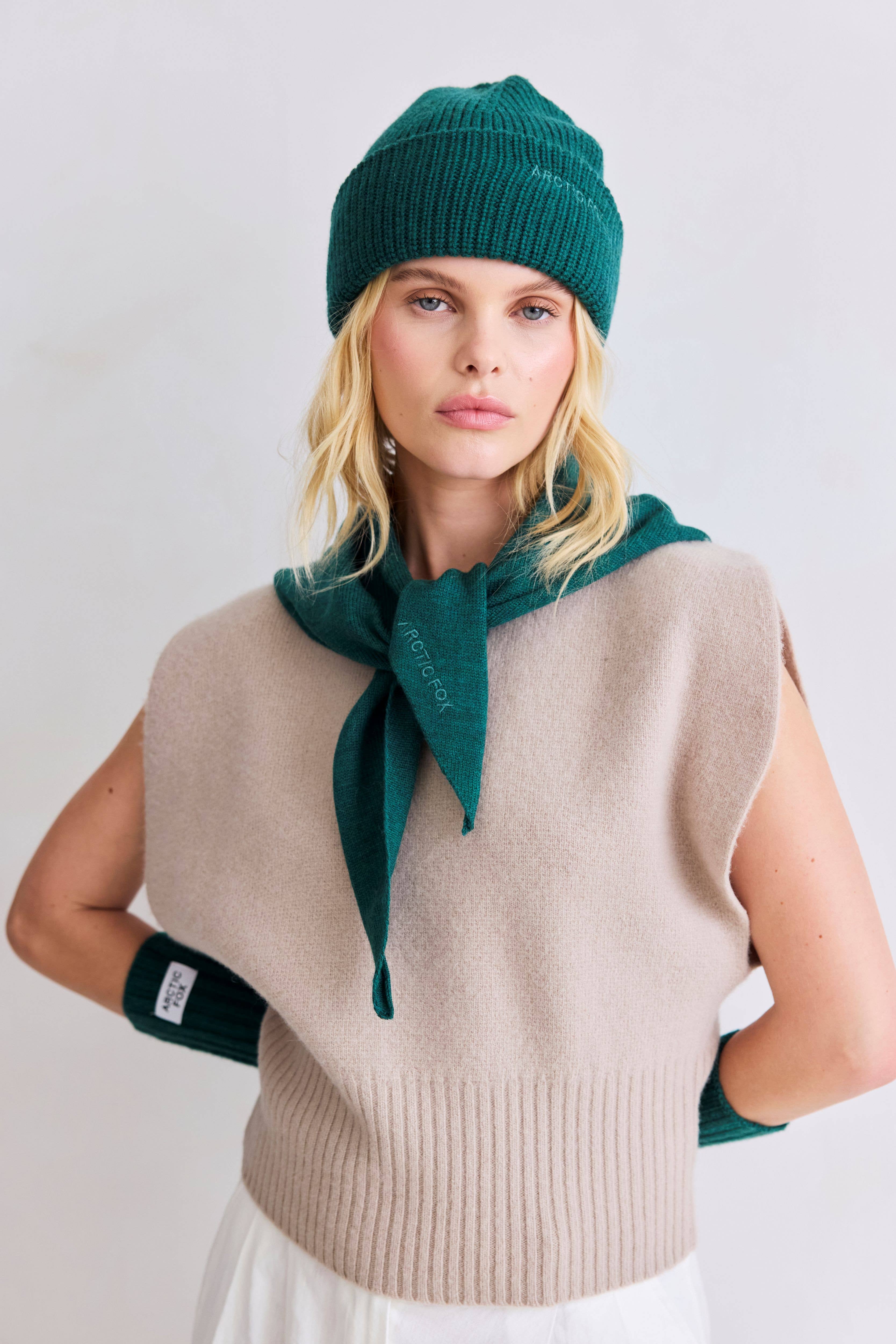 ARCTIC FOX & CO. - Wholesale Scarf - Women's - Merino Wool Triangle Scarf - Alpine Fern - AW25