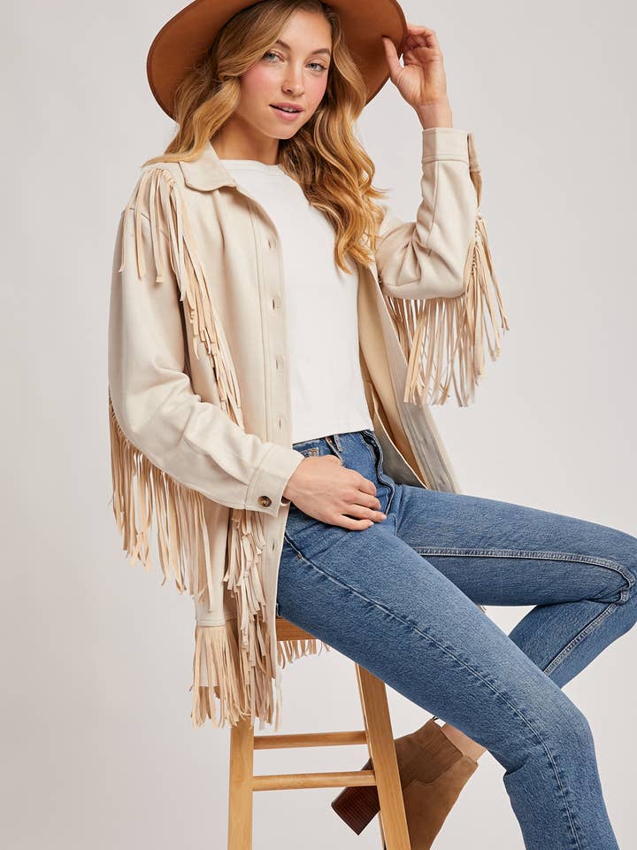 Bluivy - Wholesale Jacket - Women's - VEGAN SUEDE FRINGED JACKET18