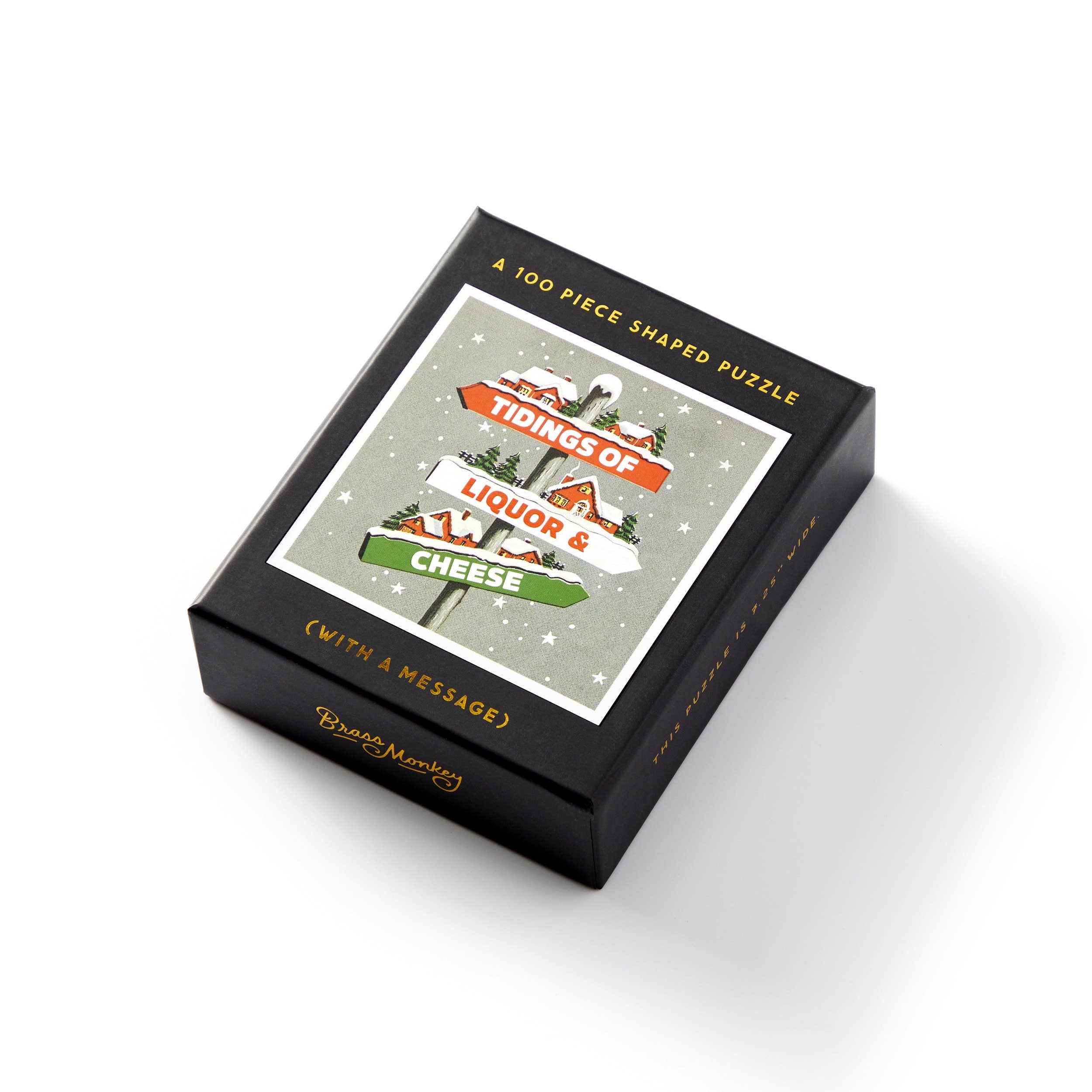 Chronicle Books - Wholesale Puzzle - Adult - Brass Monkey Tidings of Liquor & Cheese 100 Piece Mini Puzzle0