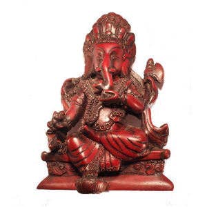 Ganesh Statue wood looking RG-050A for wholesale by Dorjebajra Tibet Shop