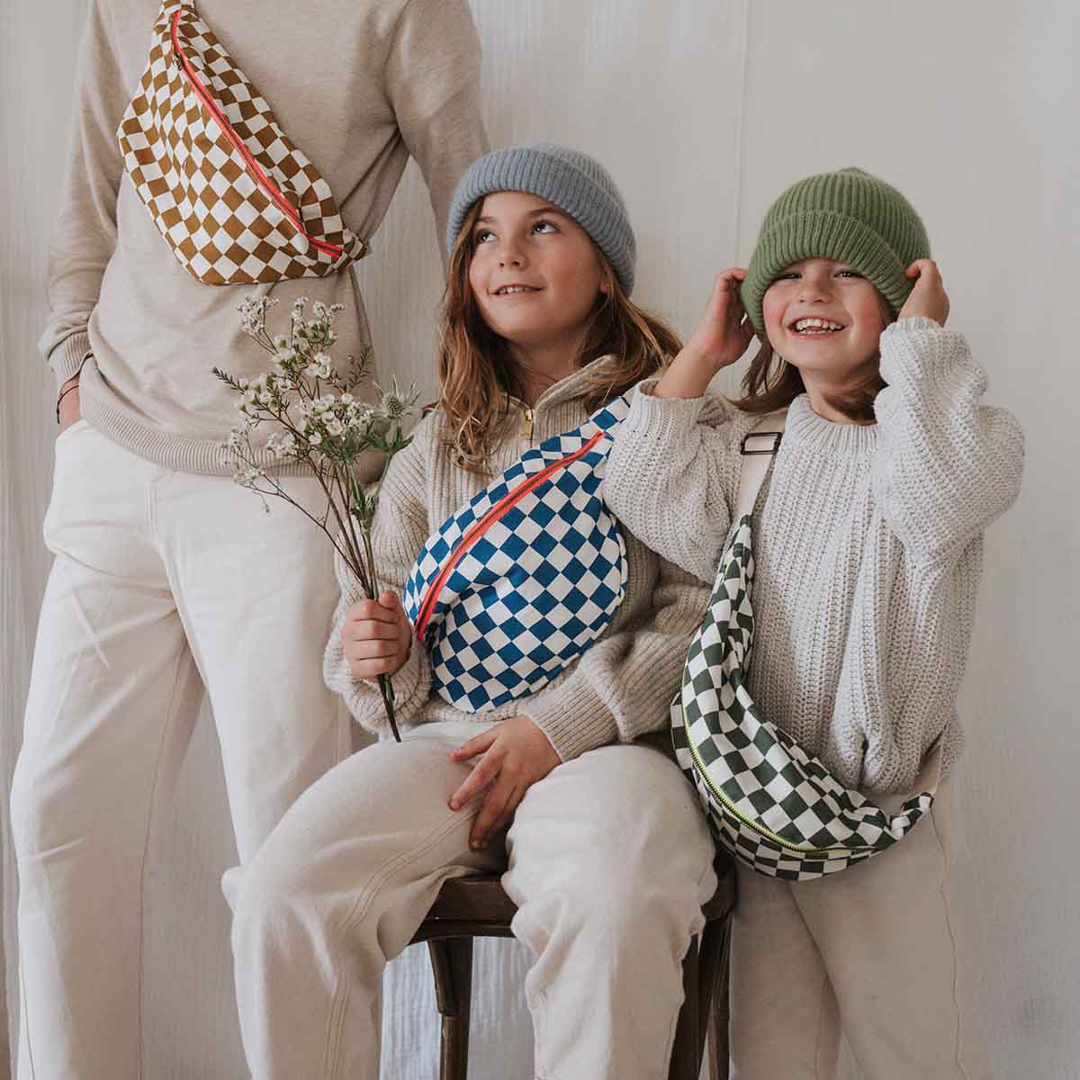 Rose in April - Wholesale Messenger Bag - Women's - WOMEN BUM BAG CHECKERBOARD CARAMEL11