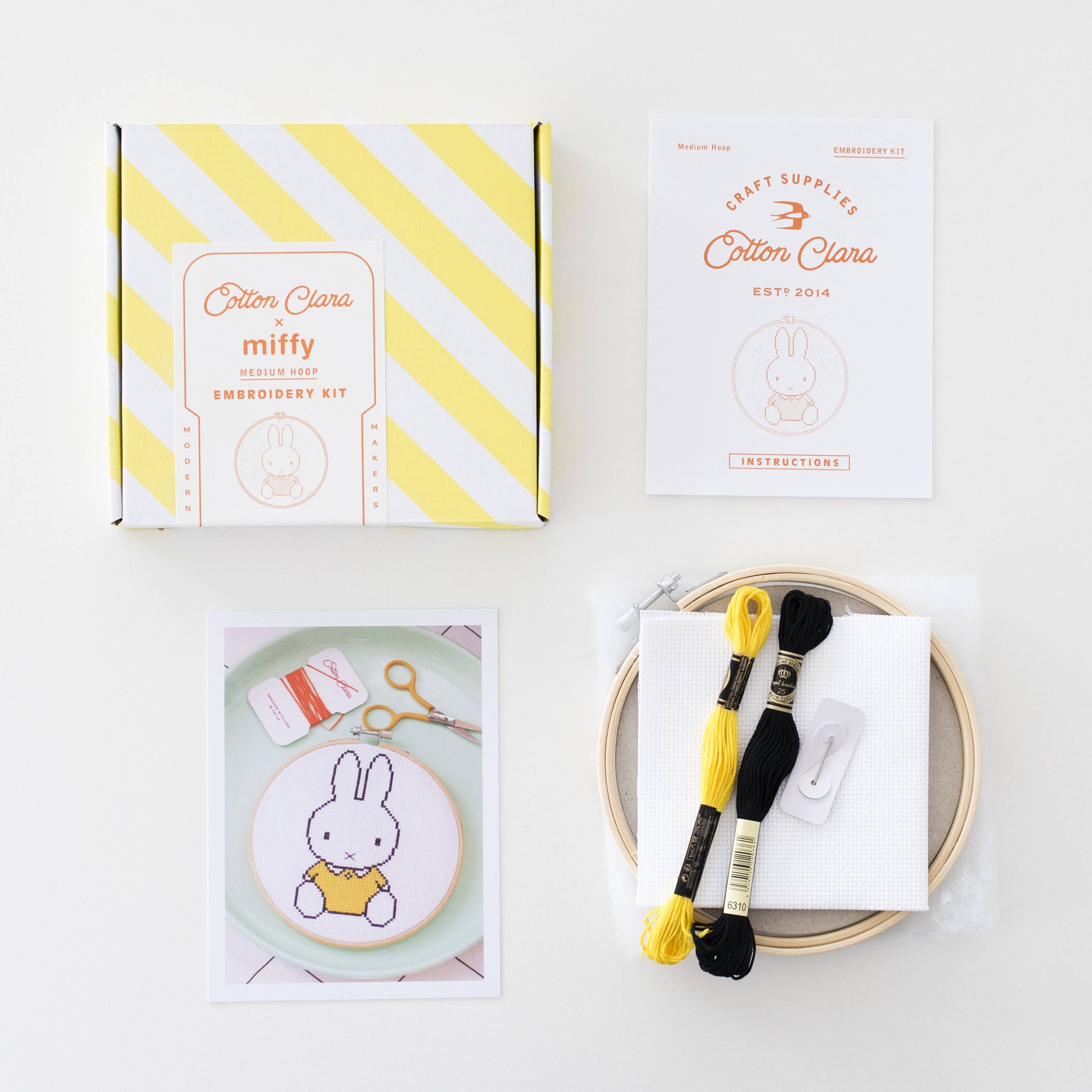 Cotton Clara Craft Kits & Supplies - Wholesale Craft Sewing Kit - Miffy Yellow Cross Stitch Kit Beginner Friendly 6