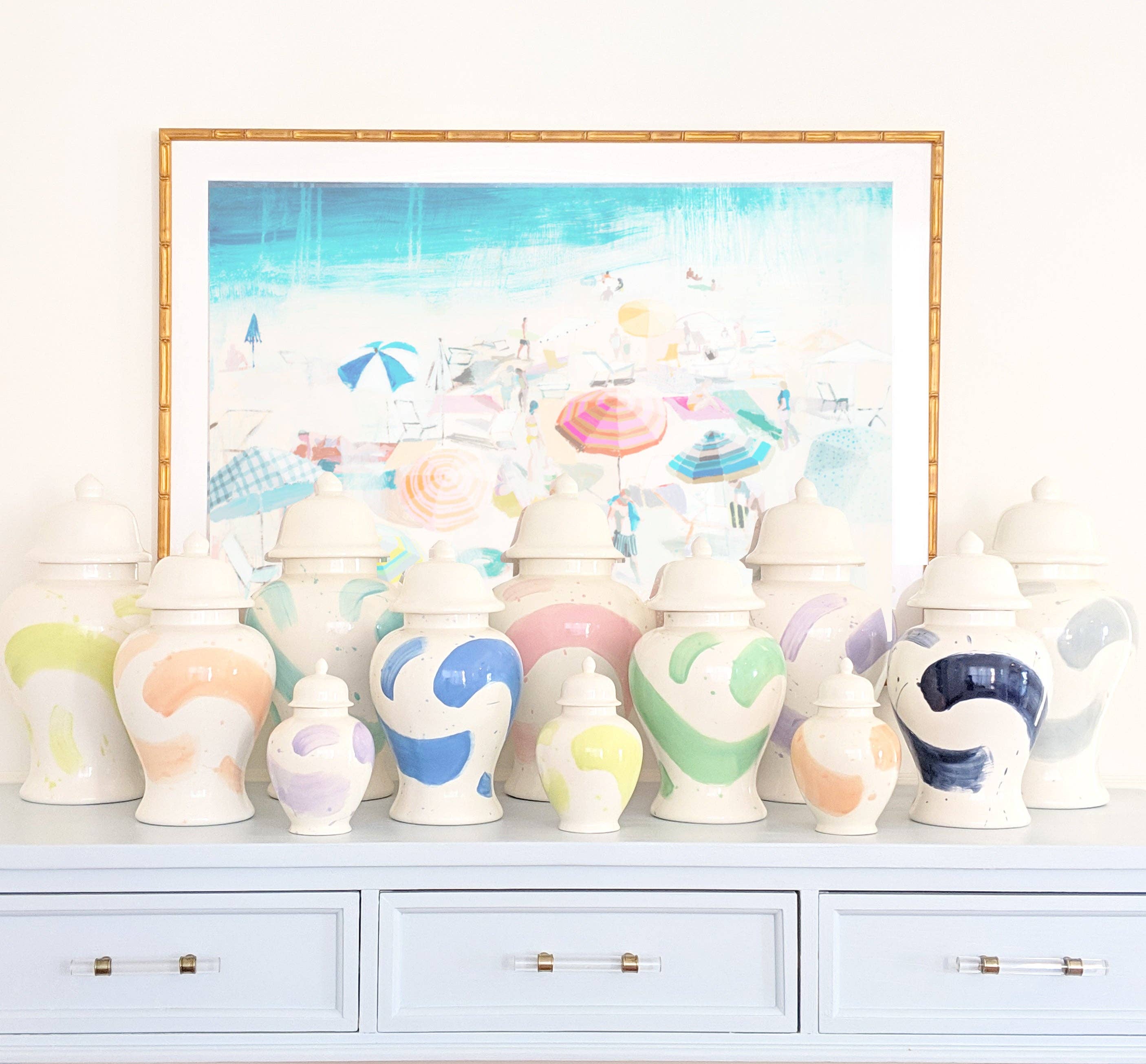 Lo Home | Ruby Clay - Wholesale Decorative Jar - Coral Brushstroke Ginger Jars4