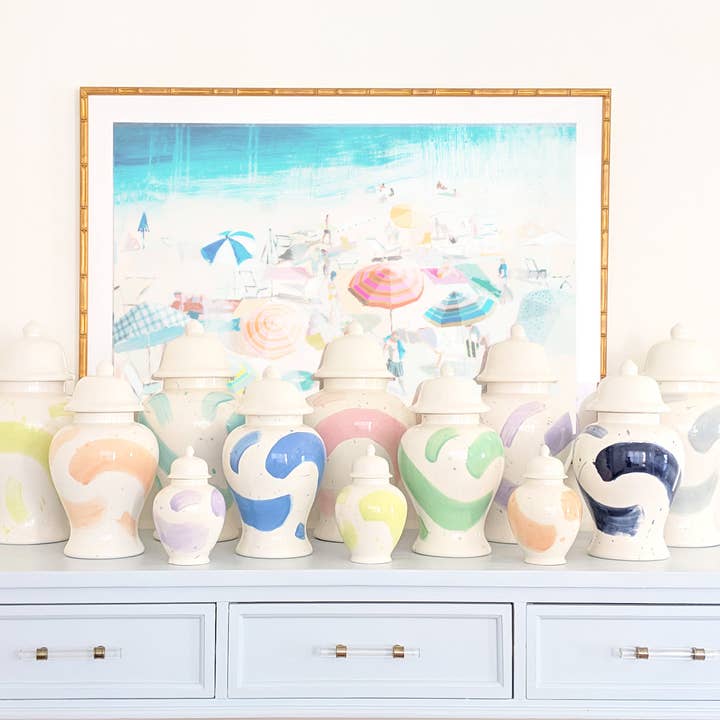 Lo Home | Ruby Clay - Wholesale Decorative Jar - Coral Brushstroke Ginger Jars4