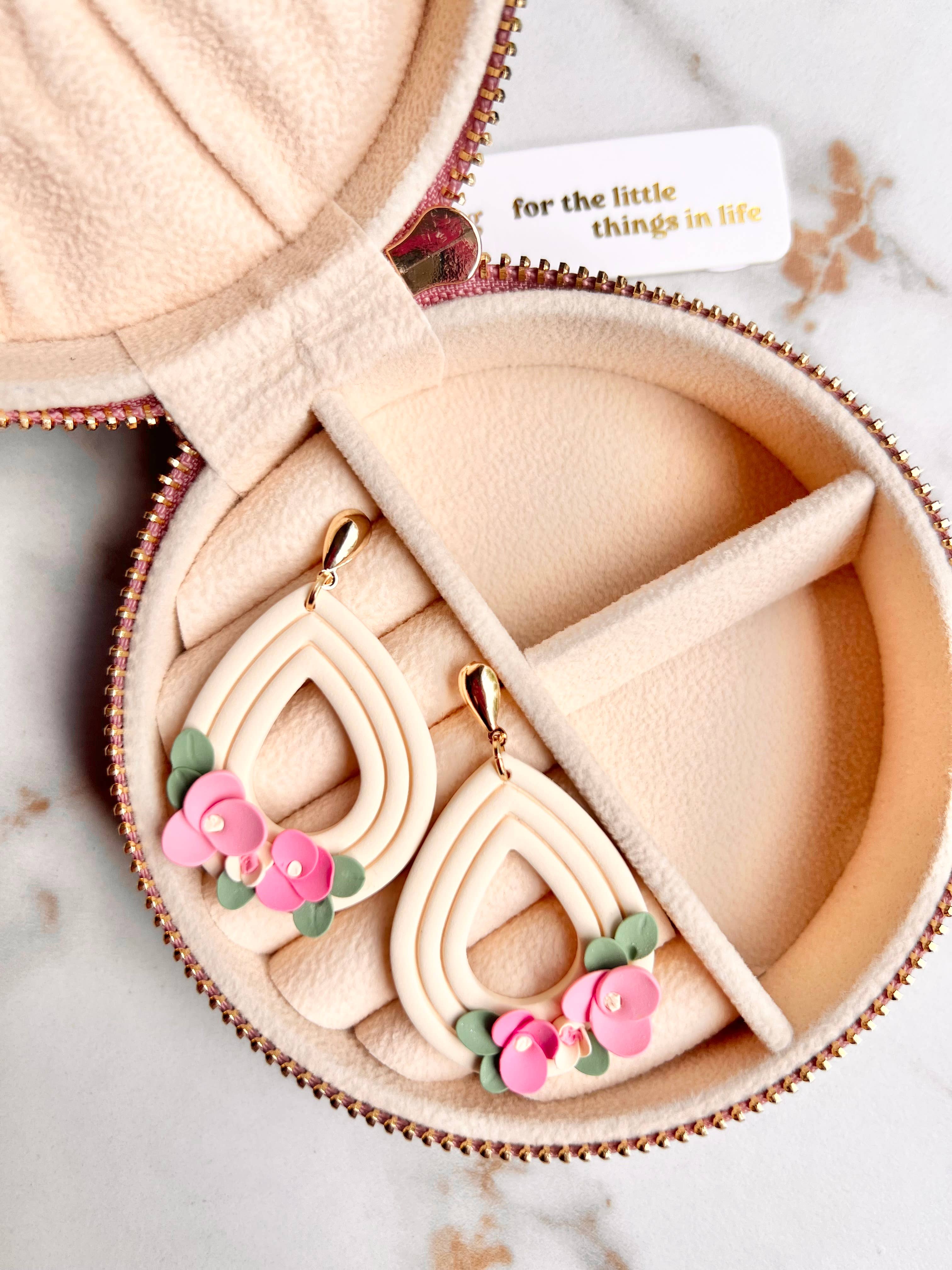 Cascade Designs - Wholesale Dangle Earrings - The Penelope | Floral Drop Clay Earrings4