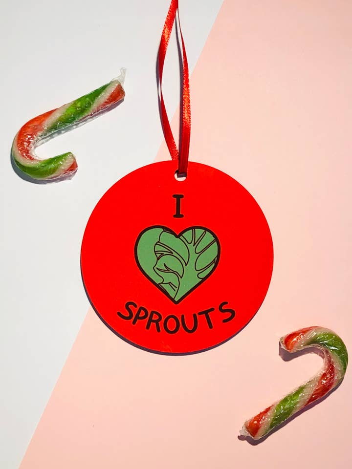 J'adore la décoration de Noël aux choux de Bruxelles pour la vente par PaintsPylons