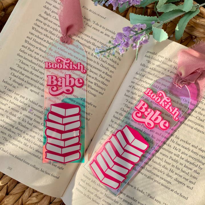 Acrylic Iridescent Holographic Bookmark Bookish for wholesale by Emilee on Crafts