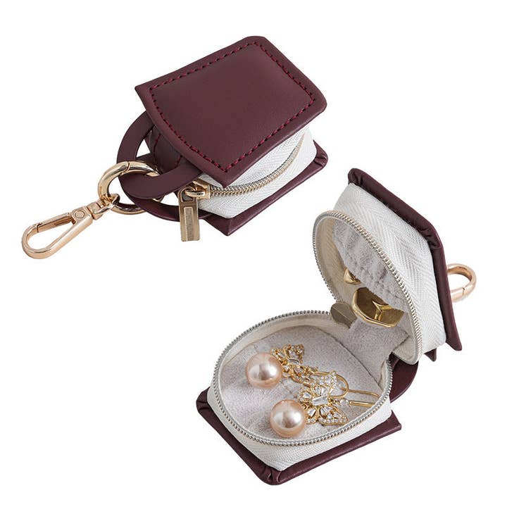 alberalkirk - Vente Boîte/rangement à bijoux - Organisateur de Bijoux de Voyage Compact PU avec Crochet Suspendu S5P4009