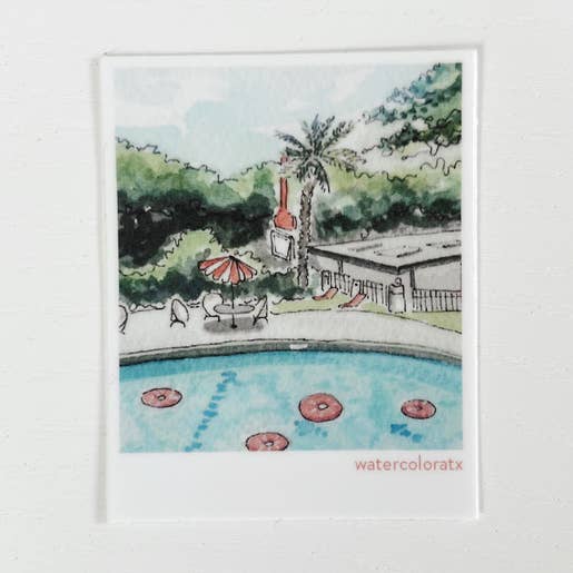 Austin Motel Polaroid Sticker voor wholesale door watercoloratx