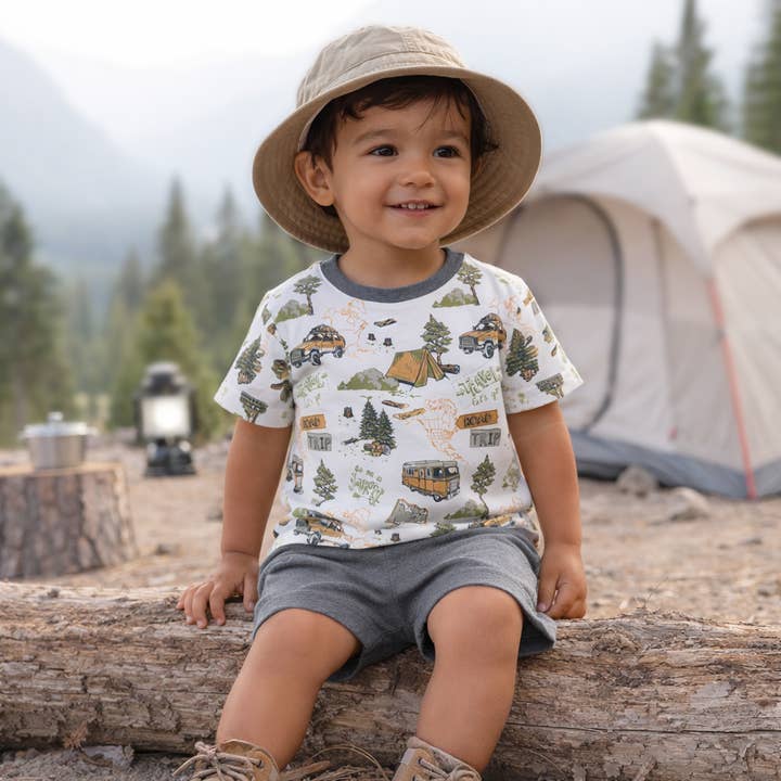 Trailblazer Bamboo T-Shirt & Cotton Shorts Set for Boys for wholesale by Tesa Babe