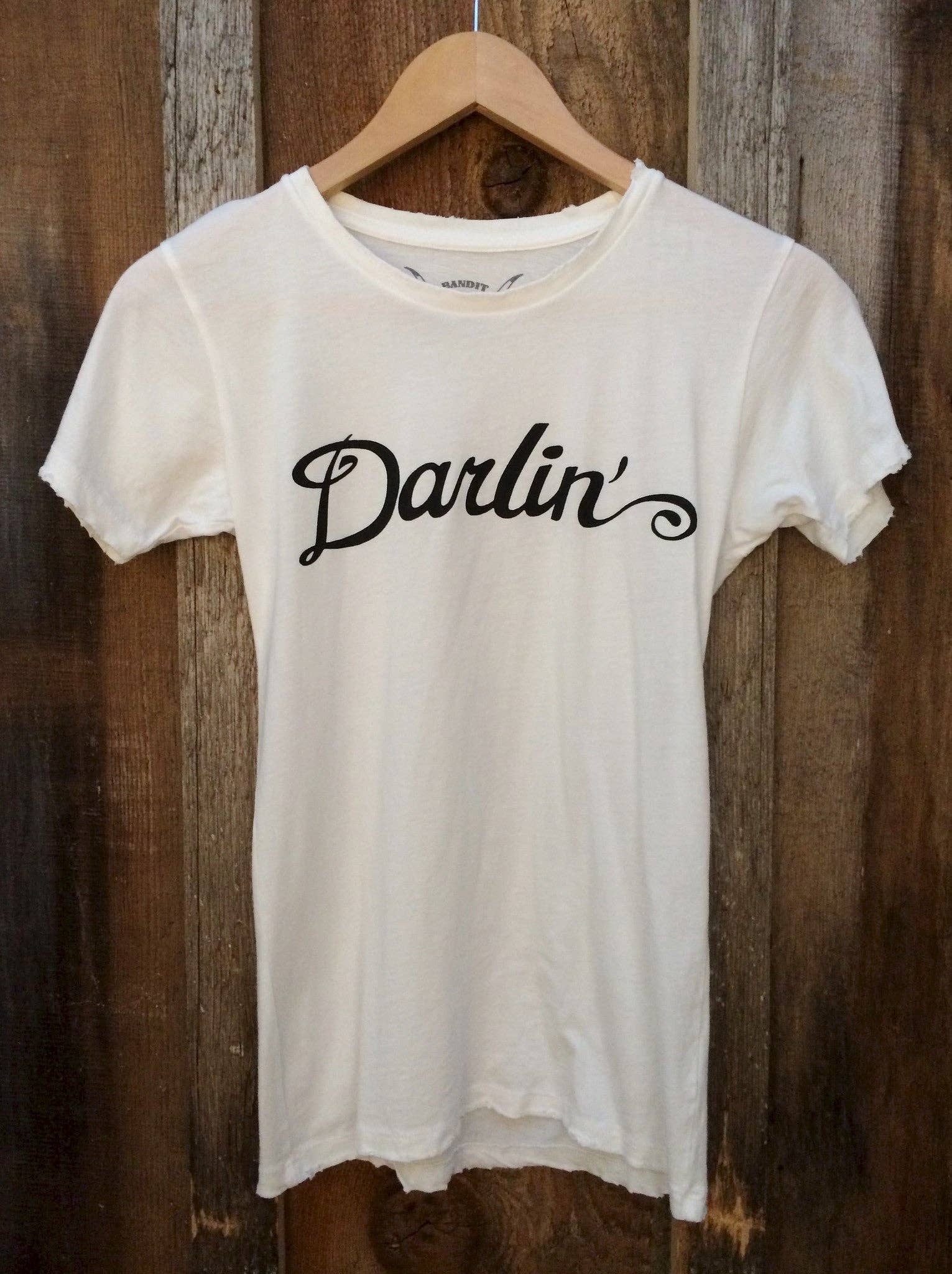 Bandit Brand - Wholesale Screen Printed T-Shirt - Women's - Darlin Women's Vintage Tee White/Black