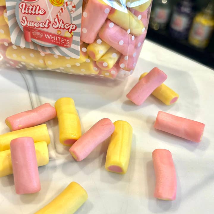 Flossy Teacake – wholesale Gummy – Rhubarb and Custard Sweet Bag 250g