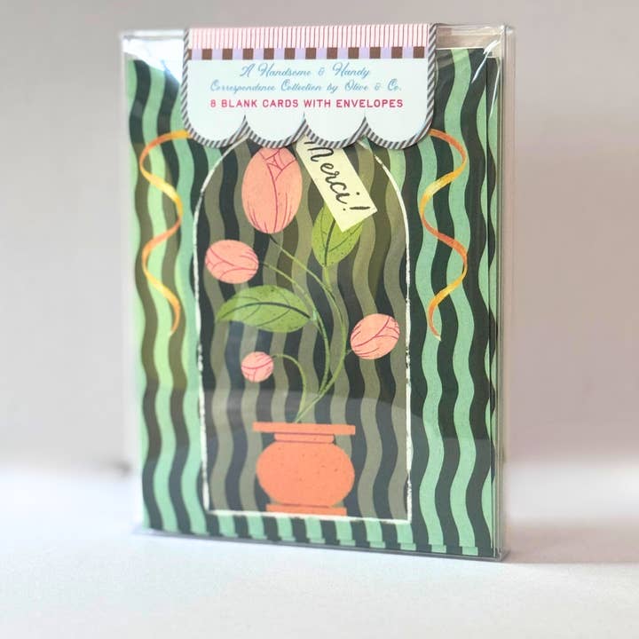 Olive & Company - Wholesale Thank You Card - Merci Flower2