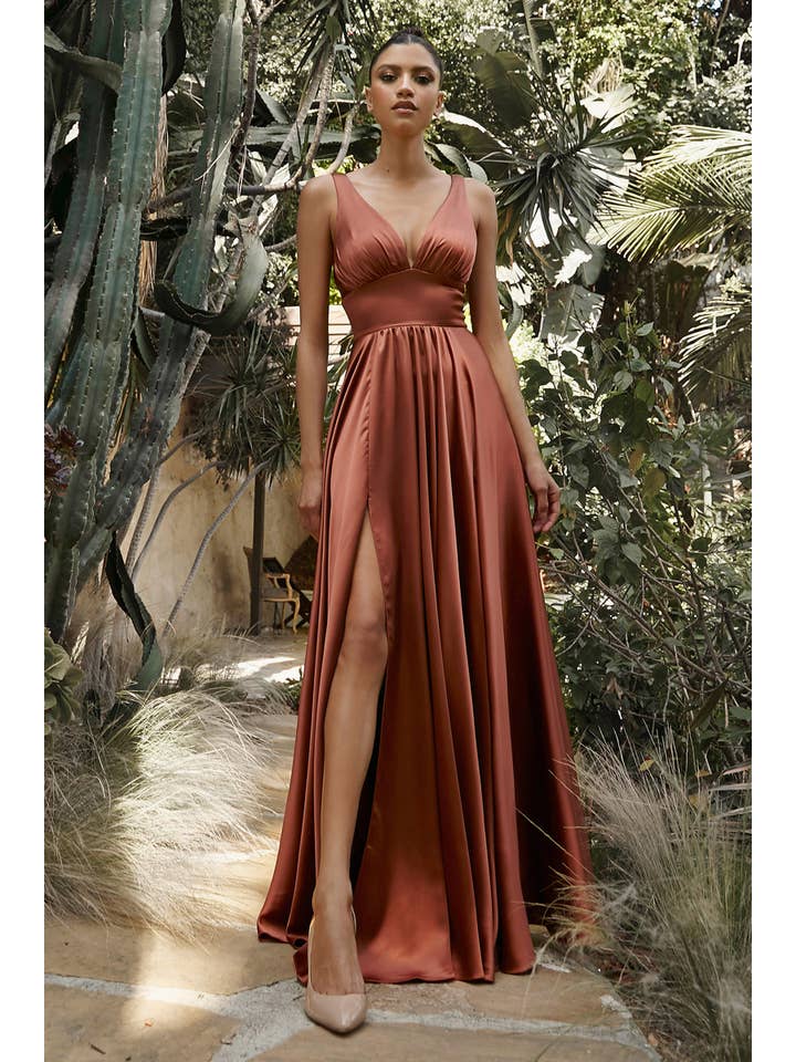 Ladivine by Cinderella Divine - Wholesale Gown – Women's - Satin A-Line Dress2