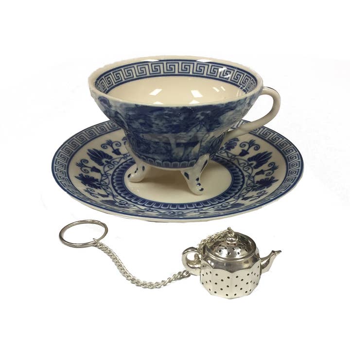 Madison Bay Co. - Historical Home Decor Reproductions - Wholesale Tea Strainer/Infuser - Silver Plated Tea Kettle-Shaped Loose Leaf Tea Strainer