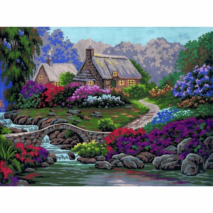 Diamond Painting Kit Lodge In Flowers DE7153 for wholesale by RTO&Collection D'Art (RTO Baltic OU)