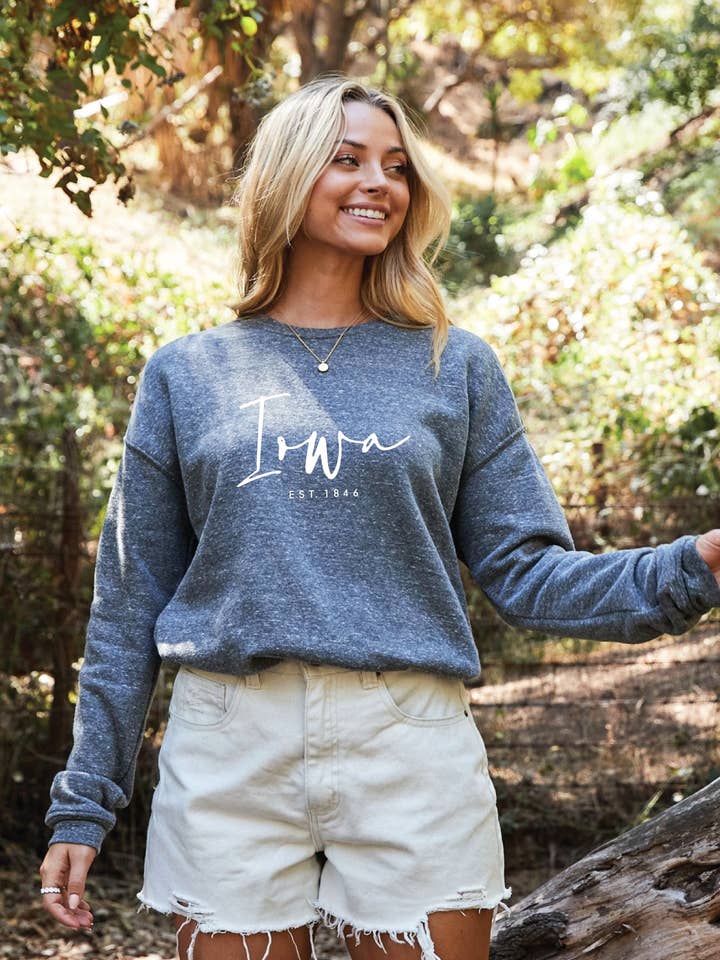 IOWA EST. 1846 Graphic Sweatshirt for wholesale by OAT COLLECTIVE