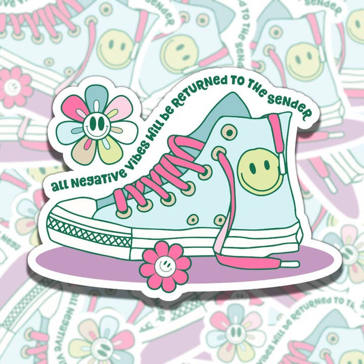 Autocolante de Afirmação de Vibrações Negativas - Lembrete Fofo por atacado de Sticky Sadness Designs