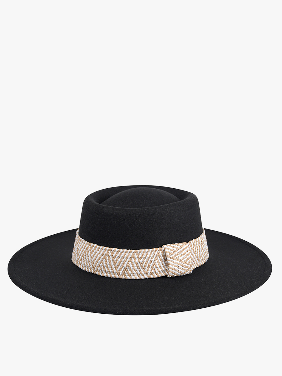 Jen & Co. – Engroshandel Bucket hat - Dame – HAT2189 Stevie Boho trim bredskygget fedora0