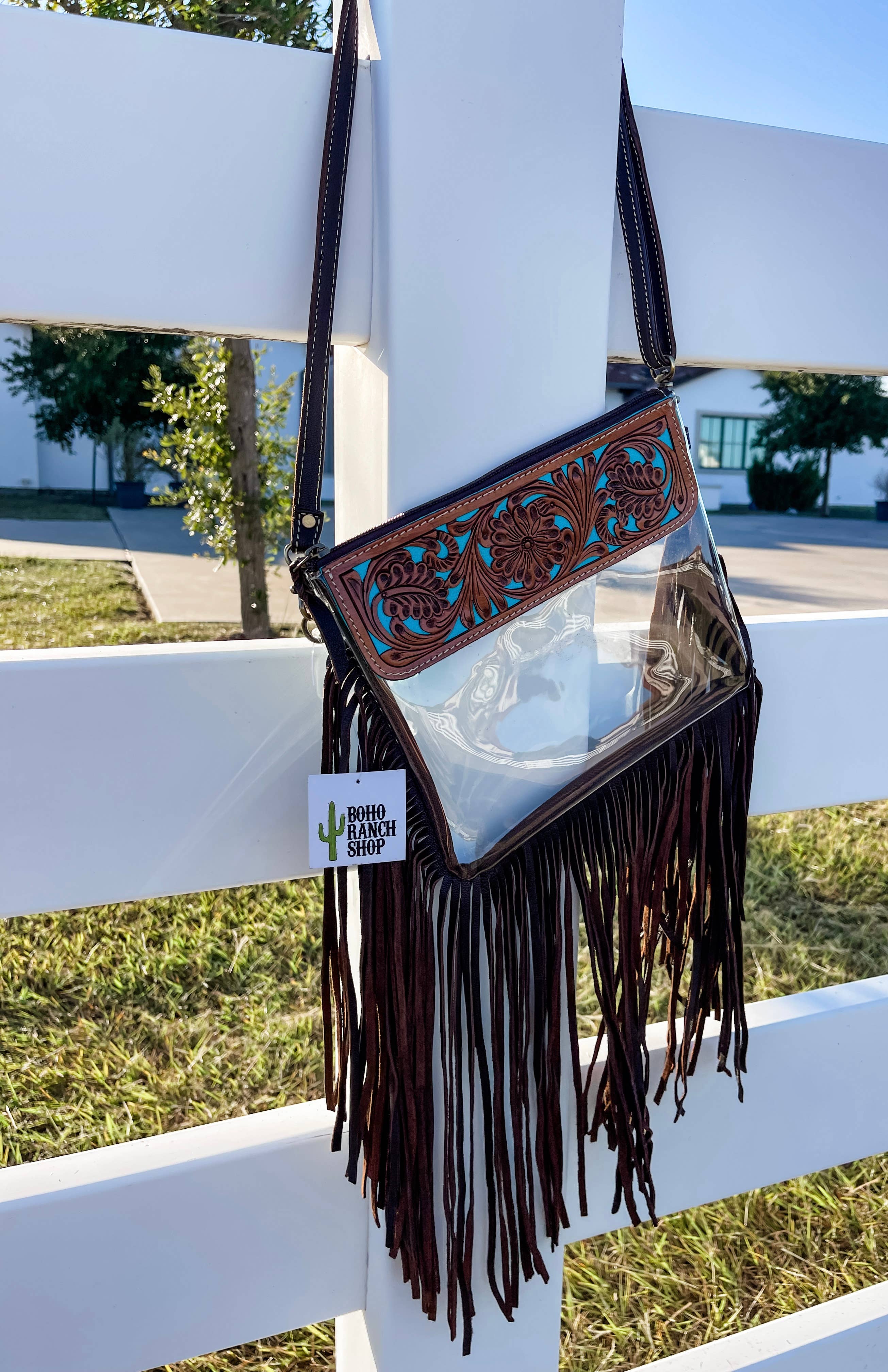 Boho Ranch Shop – wholesale Crossbody bag – Women's – Hand Tooled Clear Purse Crossbody - Concert Game Day Stadium3