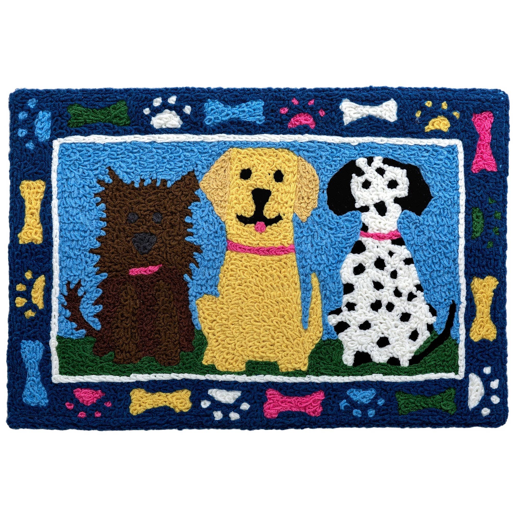 Jellybean Flower Power Dogs 20x30 Washable Accent Rug