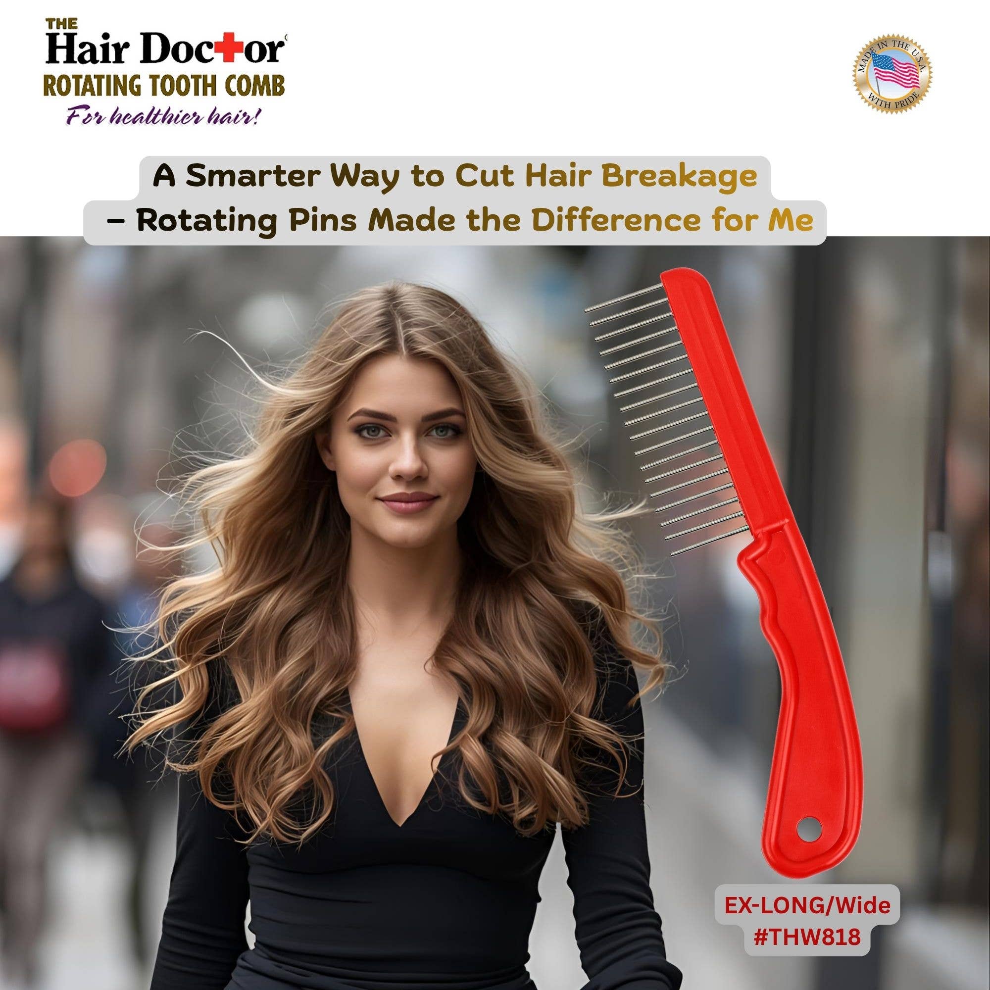 Original Hair Doctor - Wholesale Hair Brush/Comb - Extra-Long and Wide Rotating Tooth Comb reduces hair damage4