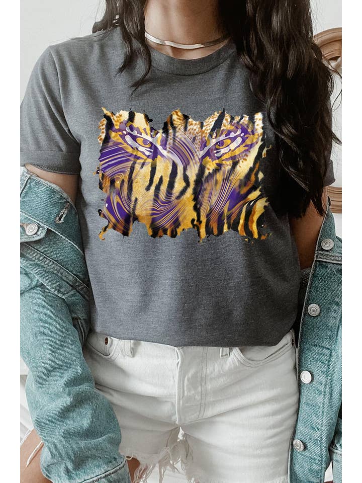 COLORBEAR - Venta al por mayor Camiseta serigrafiada - Mujer - TIGER, LSU, CAMISETA DE FÚTBOL UNISEX DE MANGA CORTA, ESTAMPADA5