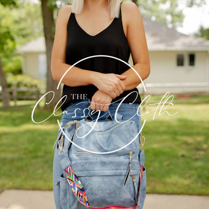 The Classy Cloth WS - Wholesale Backpack - Women's - Chloe Convertible Backpack - Brilliant Blue - Hip Hippie RTS1