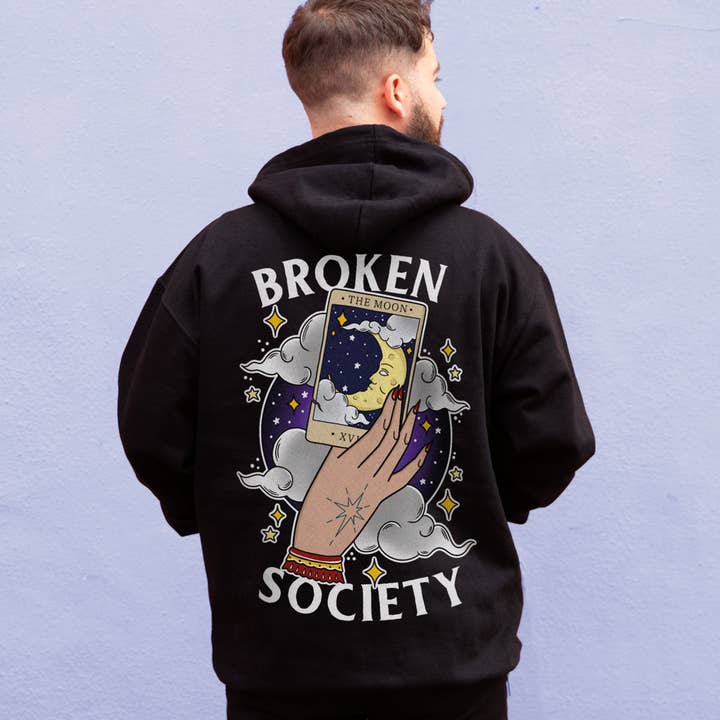 The Moon Tarot Hoodie (Unisex) for wholesale by Broken Society
