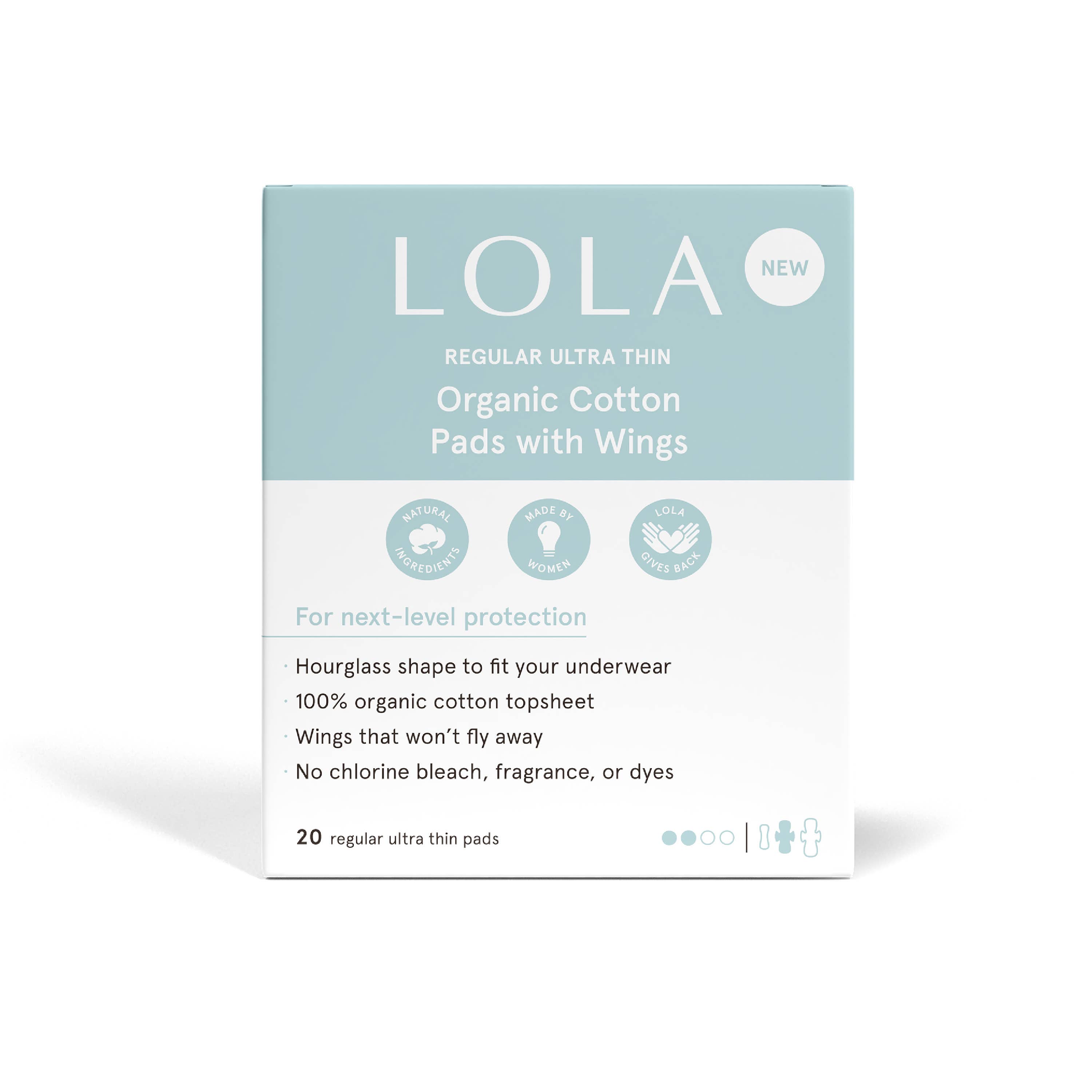 LOLA - Vente Protections menstruelles/serviettes hygiéniques - Coussinets ultra fins 20 ct avec ailes, standard5