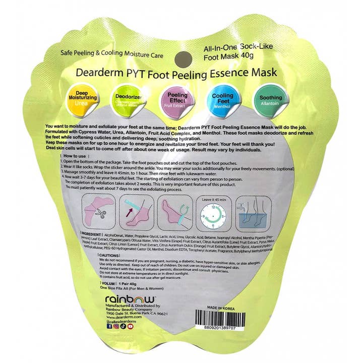 Callas & Dearderm – wholesale Foot mask – DEARDERM PYT FOOT PEELING ESSENCE MASK