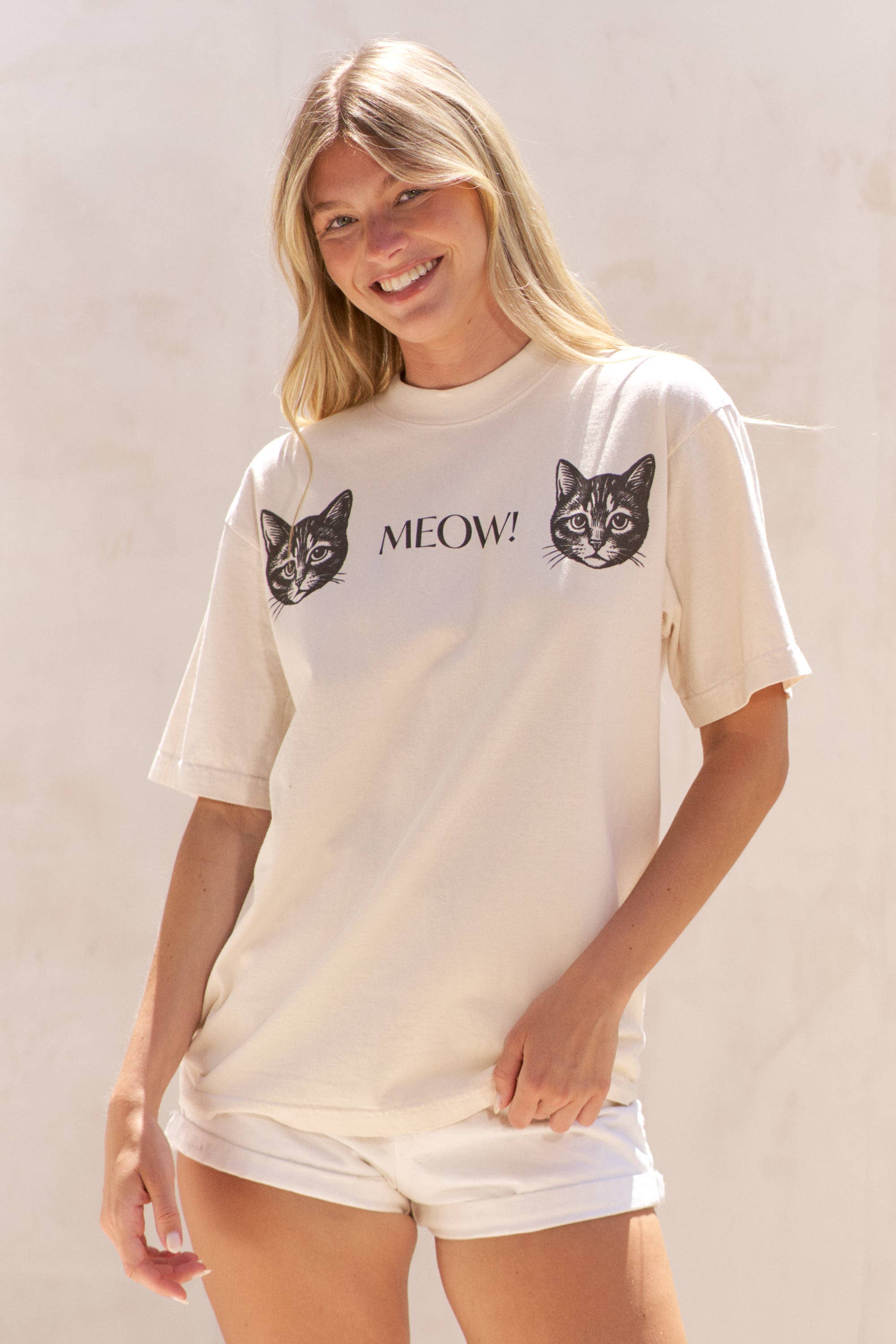 JADE BY JANE - Vente T-shirt sérigraphié – femme - T-SHIRT GRAPHIQUE DEUX CHATS QUI MIAULENT21