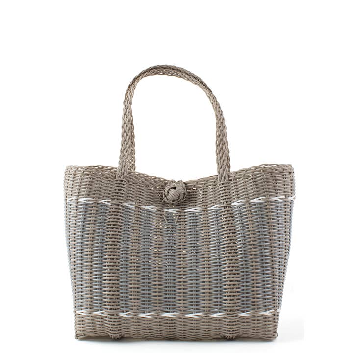 Small, Guadalupe - Putty + Silver Tote for wholesale by The Lilley Line