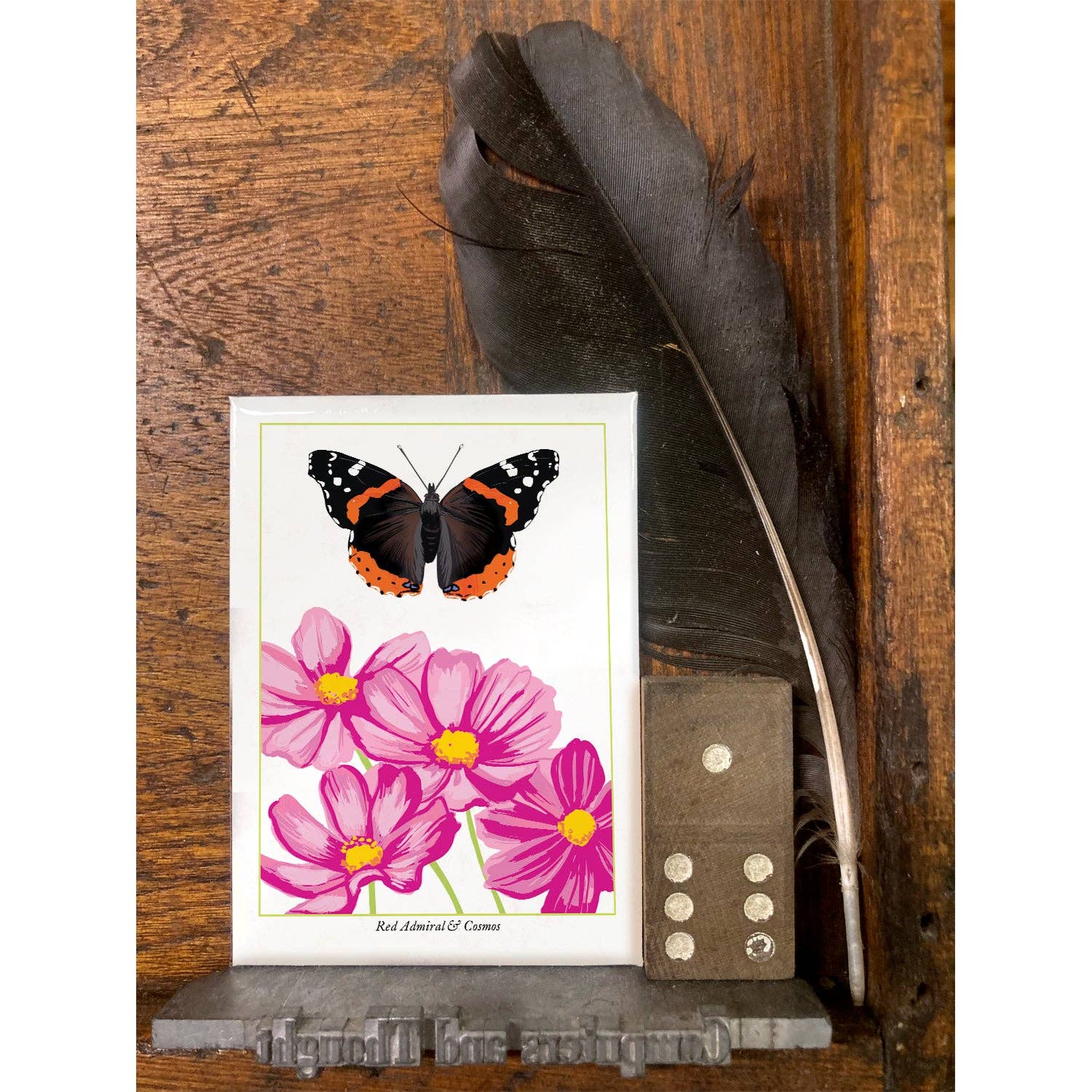 Rigel Paper - Wholesale Magnet - RBU-736 Red Admiral Butterfly Magnet1