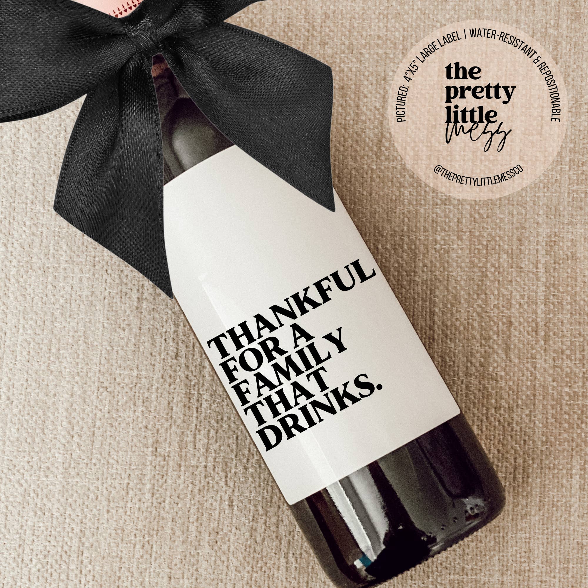 the pretty little mess – wholesale Gift tag label – Holiday Wine Label, Christmas Gift, Family that Drinks