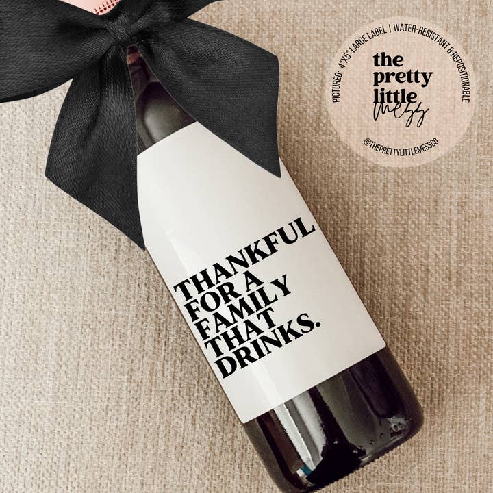 the pretty little mess - Wholesale Gift Tag Label - Holiday Wine Label, Christmas Gift, Family that Drinks