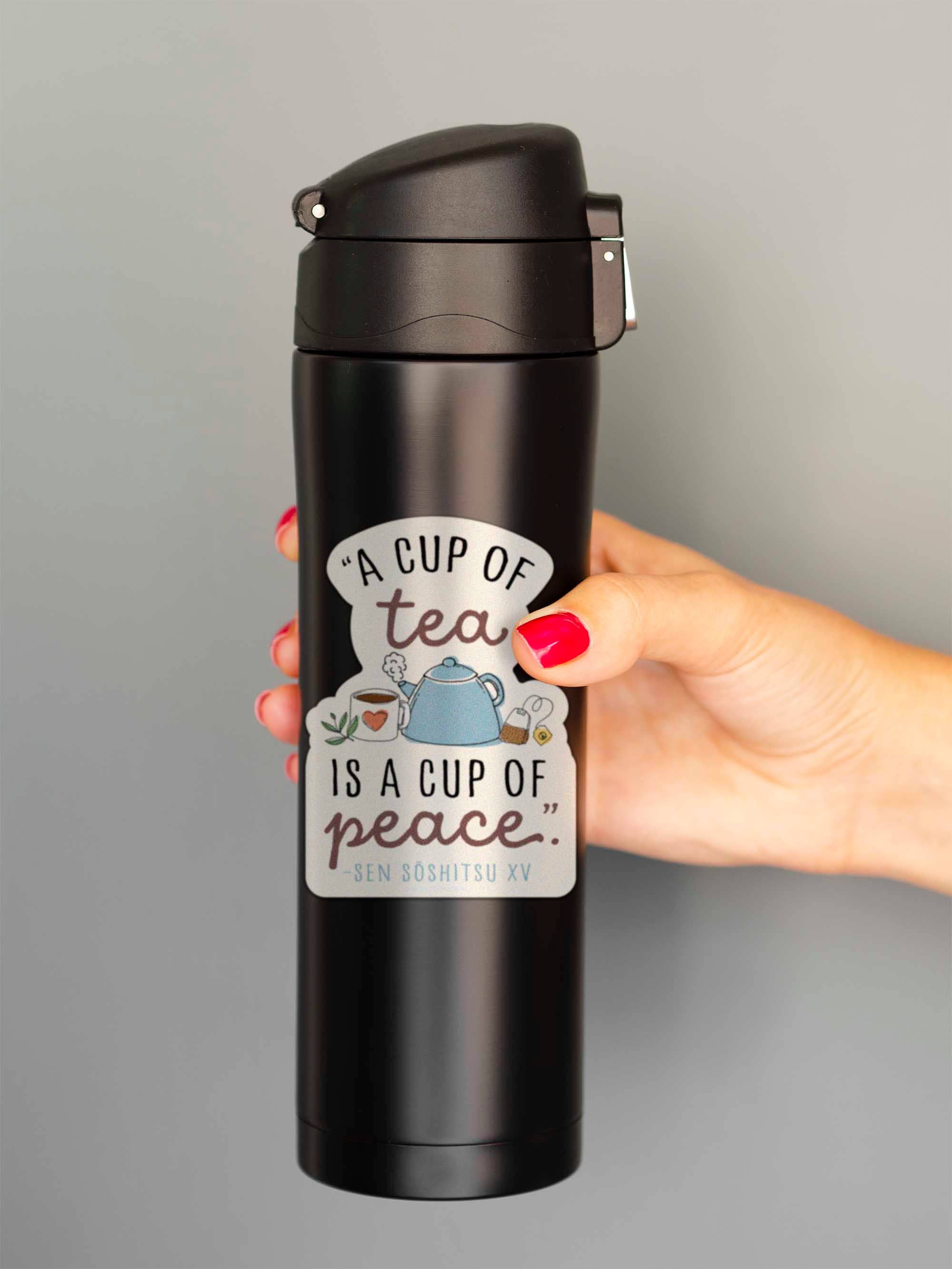 Sentinel Supply - Wholesale Sticker - A Cup of Tea Quote Sticker - Cute Tea Lover Decals2
