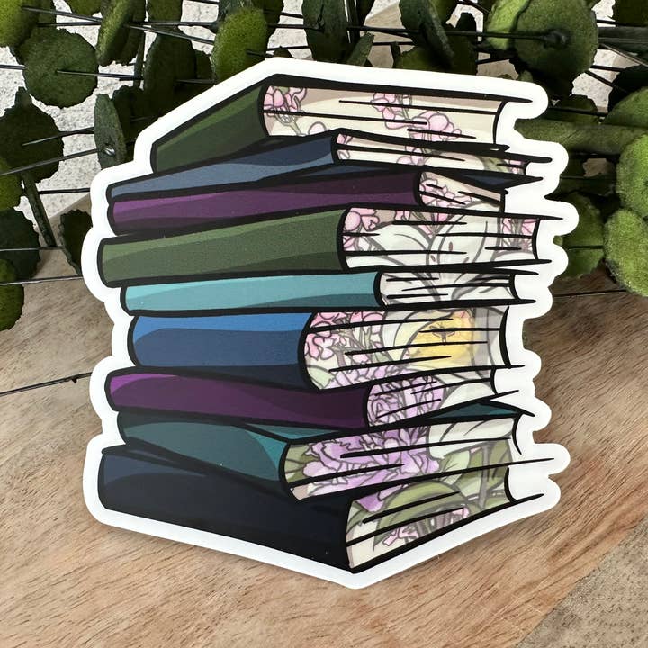 Autocollant de livre floral aux tons joyaux pour la vente par Everyday H2O