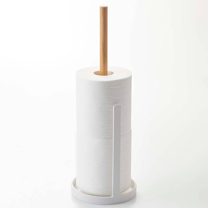 Yamazaki Home - Vente Porte-rouleaux de papier toilette - Stocker de papier toilette Tosca - Acier et bois1