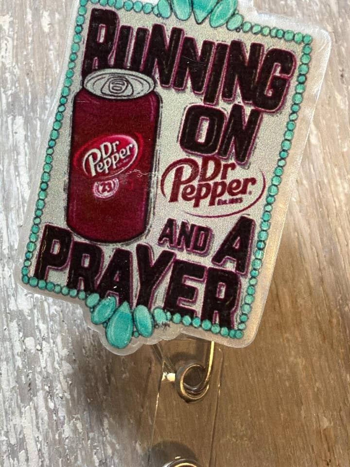 Abzeichen ReeL Laufen auf Dr Pepper und einem Gebet Aqua Edition für den Großhandel von The Wild Poppy