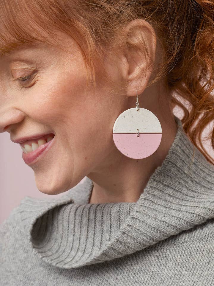 BEANS EARRINGS No.2, First Snow/Cherry Blossom for wholesale by Papu