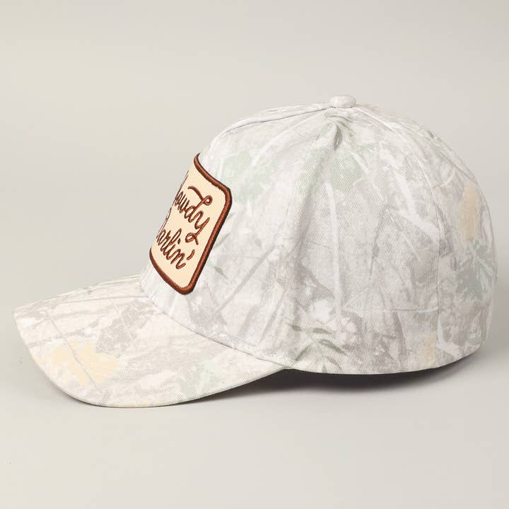 Fashion City - Wholesale Trucker Hat - Unisex - Howdy Darlin' Embroidery Patch Camo Trucker Hat
