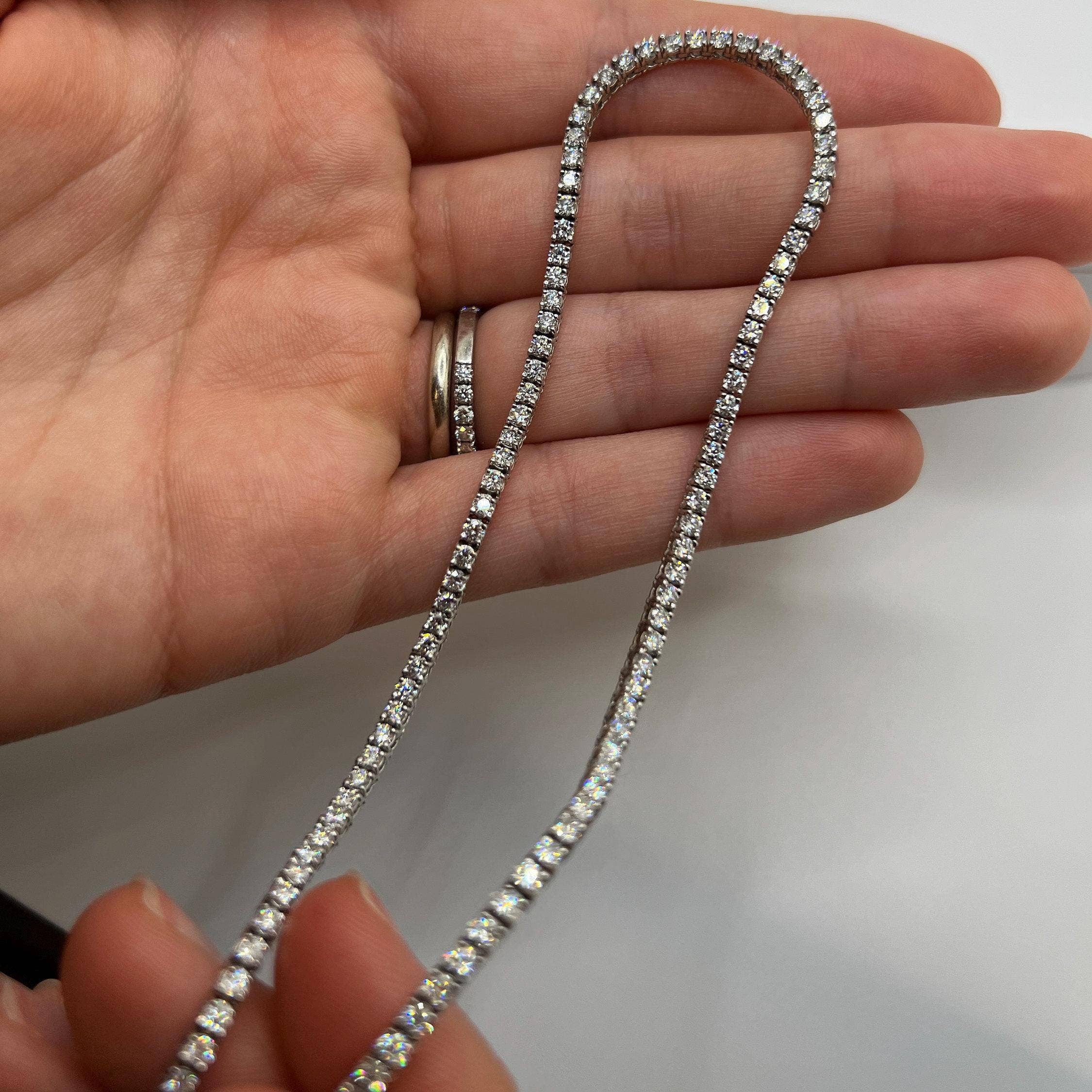 Elegant Jewels LLC – wholesale Kedjehalsband – 14K guld 7 CT laboratorieodlad diamant tennis halsband5