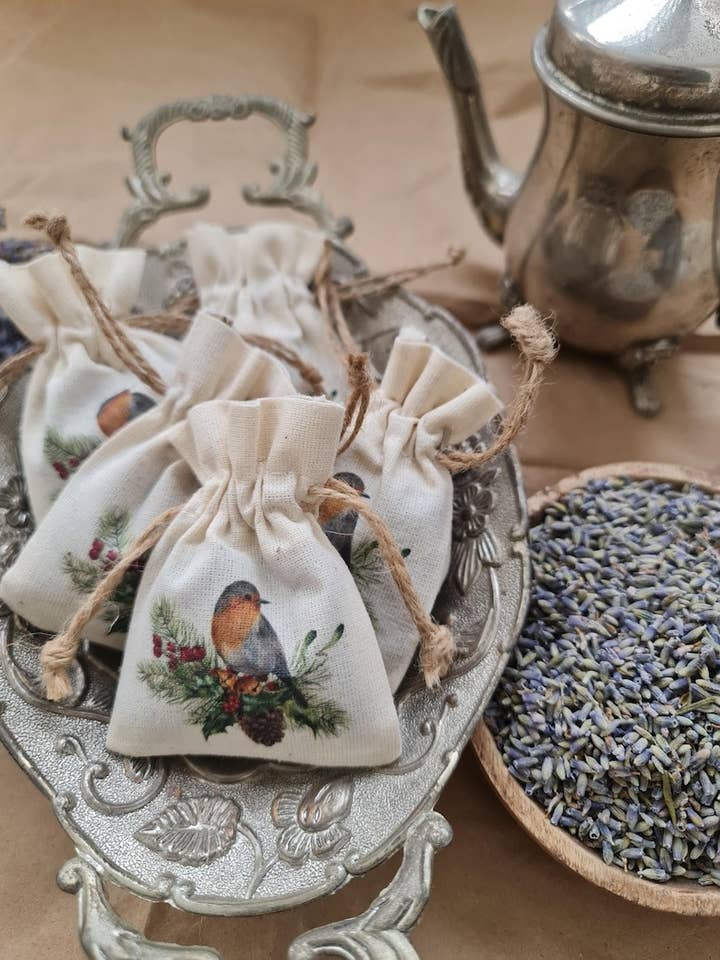 Saquetas Orgânicas, Sacos de Tecido Natural, Design de Pássaro de Zimbro por atacado de Misbalbahce