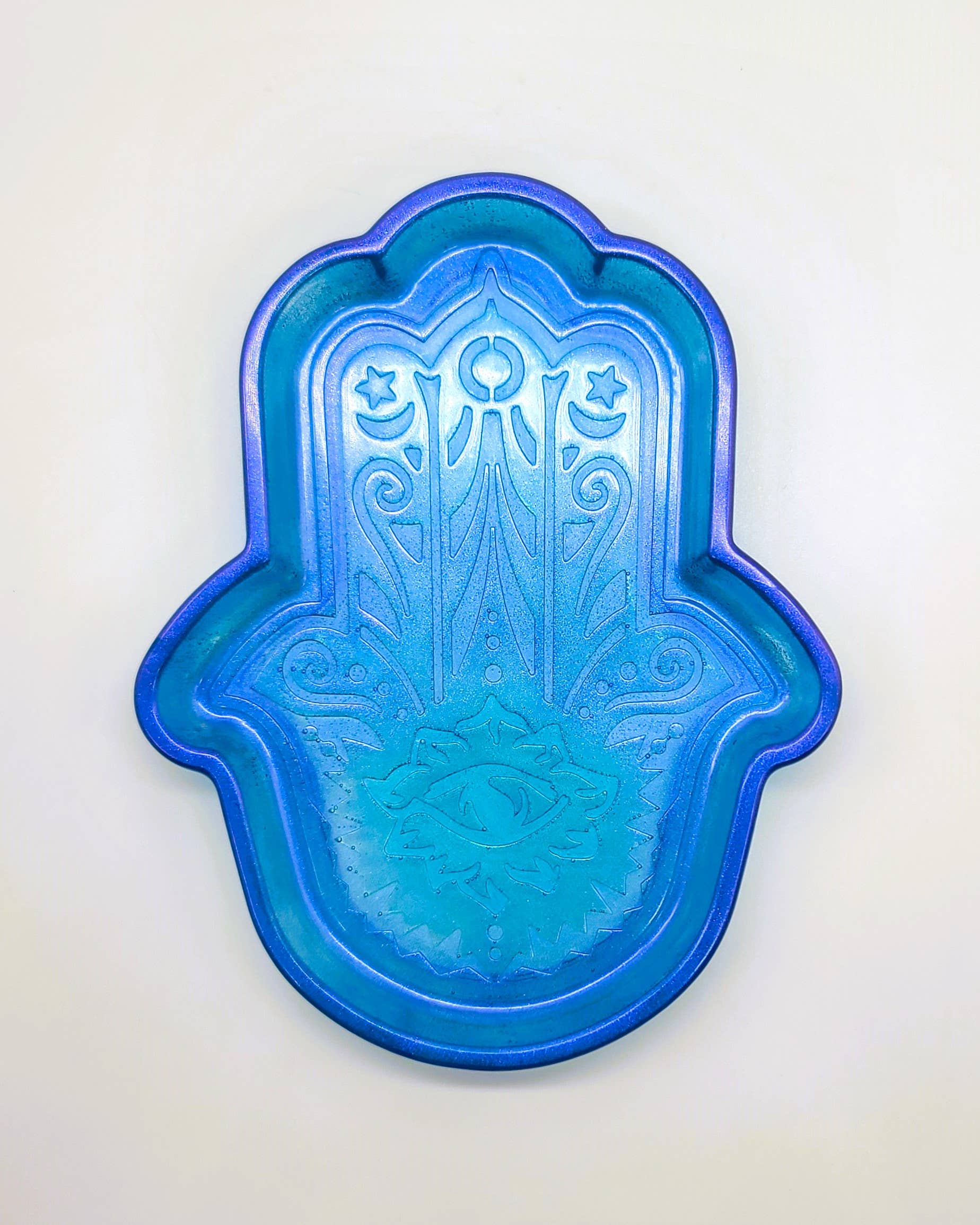 Slightly Askew Art - Wholesale Jewelry Dish - Hamsa Hand Trinket Dish - Made with Resin & Color-Shift Mica20