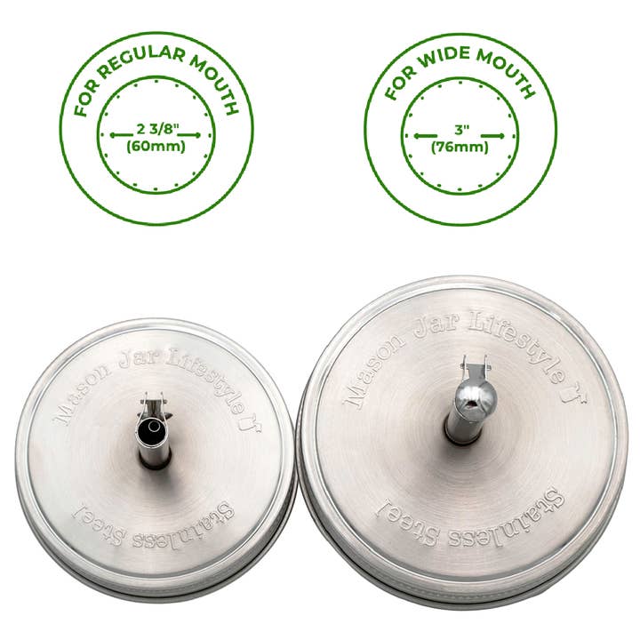Mason Jar Lifestyle - Wholesale Kitchen Tool/Gadget - Stainless Steel Pour Spout Oil Cruet Lids for Mason Jars