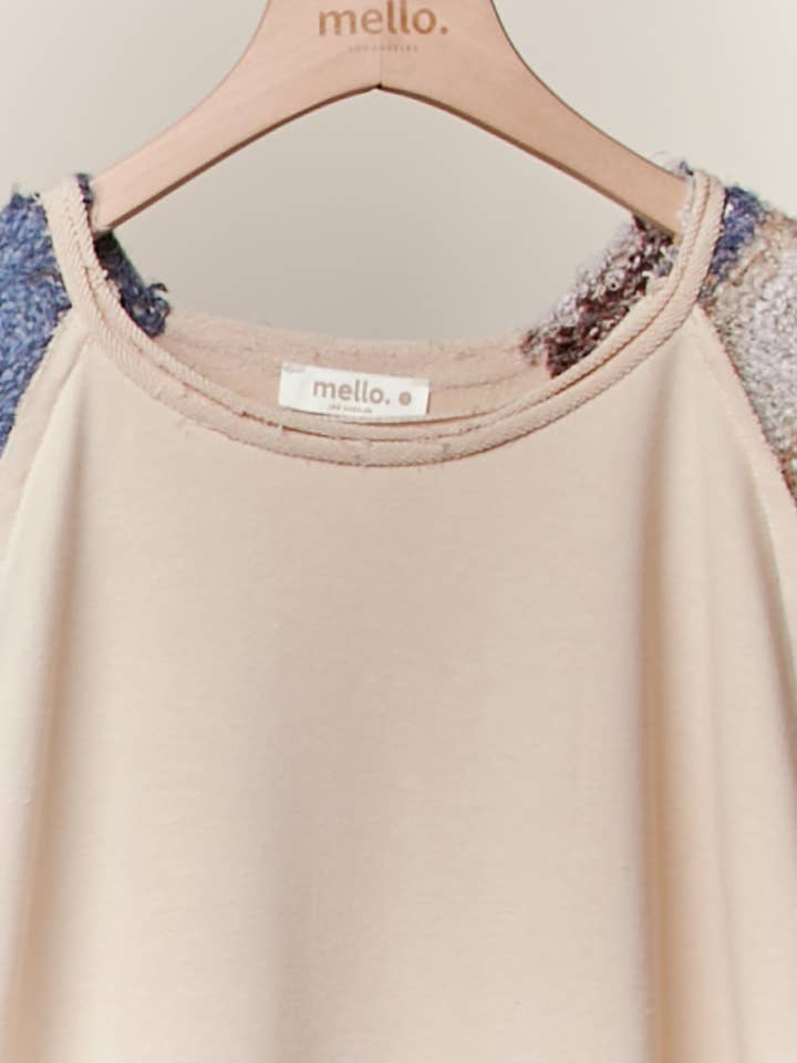 Cream Multi Fabric Layered Knit Sweater for wholesale on Faire