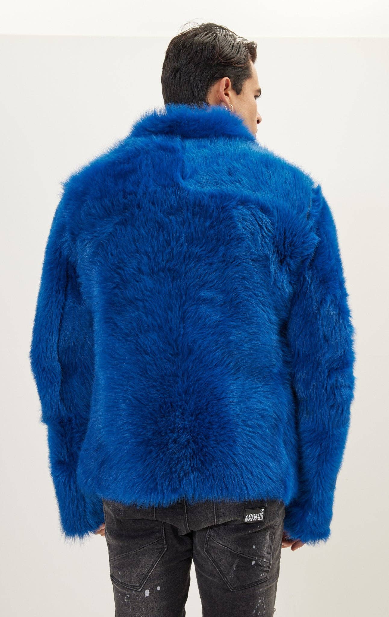 BLACK NAVY Men's Reversible Toscana Shearling Genuine Leather Jacket for wholesale on Faire8