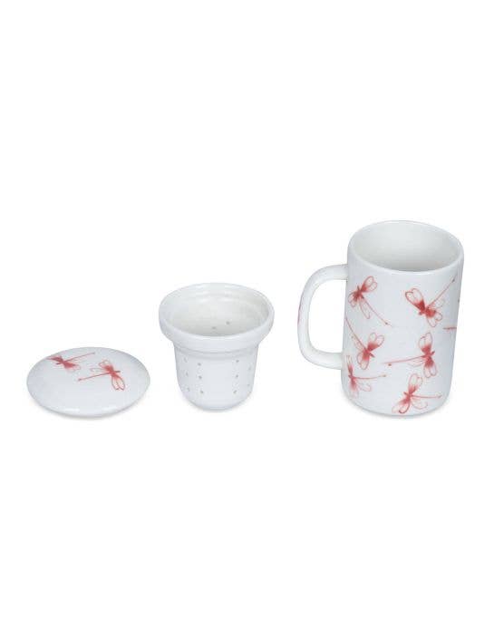 Khla - L'épicerie du Mékong - Vendita all'ingrosso Tazza da tè/caffè - Tazza da tè con filtro: libellula rossa1