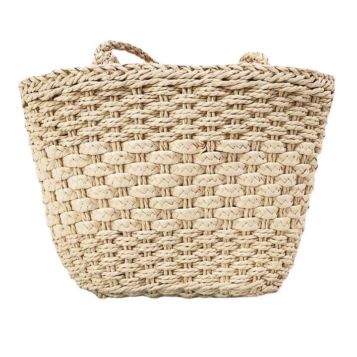 ACCITY - Wholesale Beach Bag - WOMEN HAND-WOVEN BUCKET STRAW BAG_CWAB0817